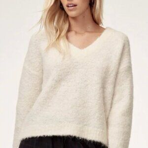 Wilfred Marseille Cream Alpaca Blend Long Sleeve Sweater Size Small